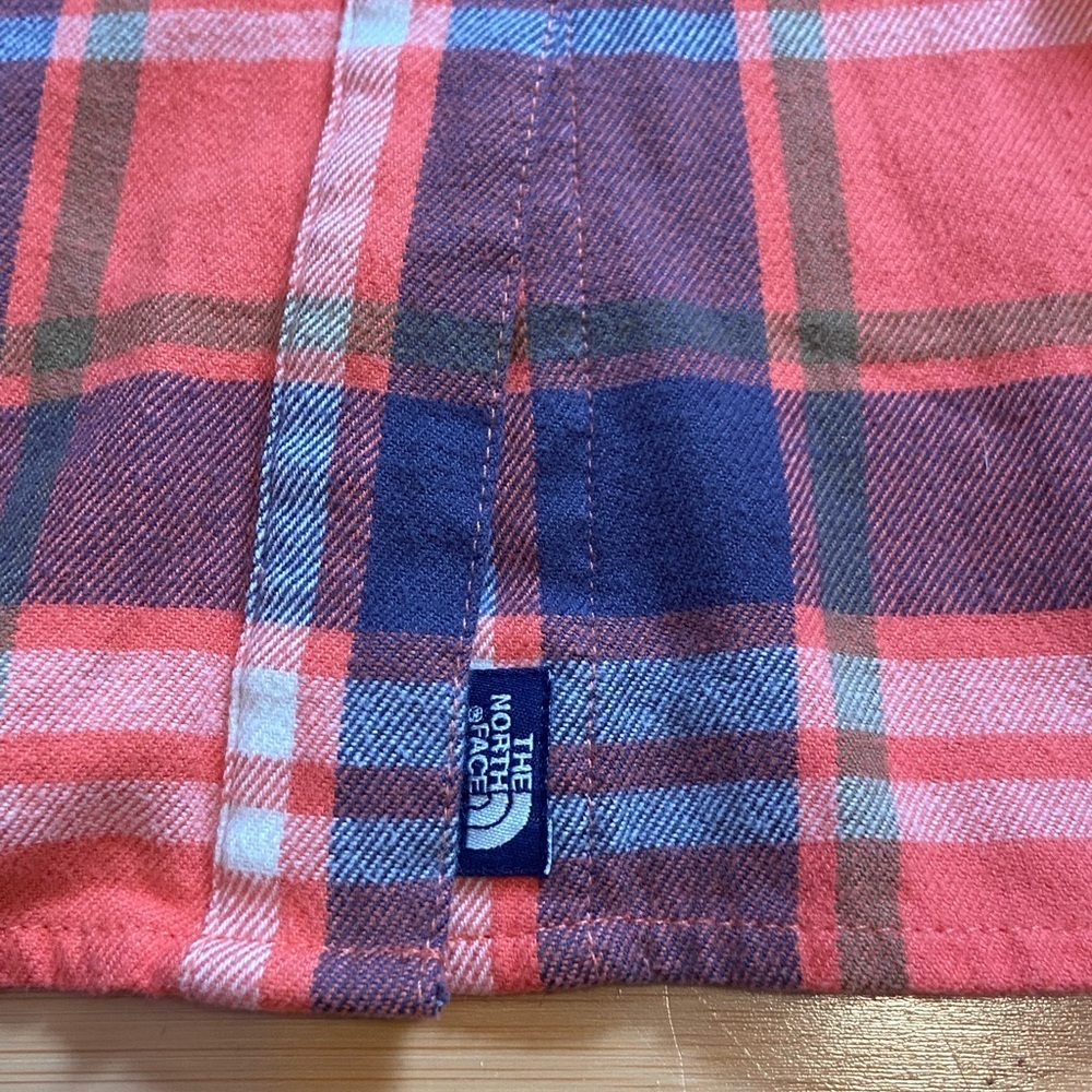 The North Face Women’s Fair Acres Button Down Plaid - Orange and Blue - Picture 6 of 10
